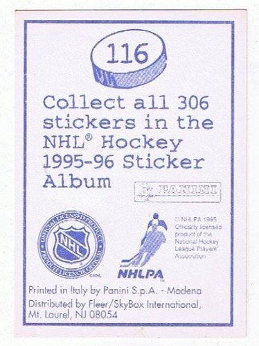 1995/1996 Panini Stickers  #116 John LeClair Philadelphia Flyers