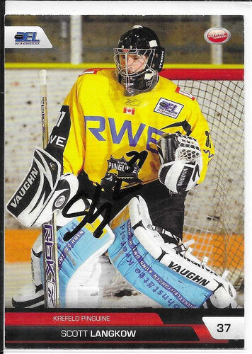 2008-09 Playercards DEL #268 Scott Langkow Krefeld Pinguine signiert
