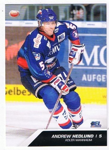 Playerkarte 2009/2010 #331 Andrew Hedlund Adler Mannheim