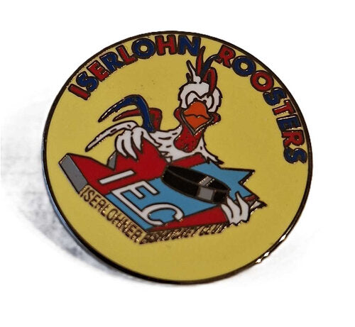 Eishockeypin Iserlohn Roosters Nostalgie 25mm mit Schmetterlingsverschluss