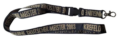 Schlüsselband schwarz/gold Deutscher Meister 2003 gewebt
