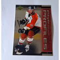 Eishockey Playerkarte Mike Pellegrims Berlin Capitals Upper Deck DEL 2000/2001 Player Profiles Insert Card