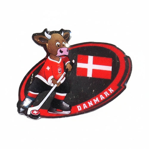 Offizieller Eishockey WM 2009 Sammler Pin Dänemark Danmark mit Maskottchen