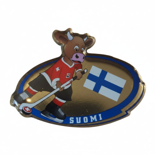 Offizieller Eishockey WM 2009 Sammler Pin Finnland Suomi mit Maskottchen