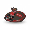 Offizieller Eishockey WM 2009 Sammler Pin Lettland Latvija mit Maskottchen