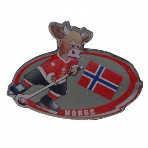 Offizieller Eishockey WM 2009 Sammler Pin Norwegen Norge mit Maskottchen