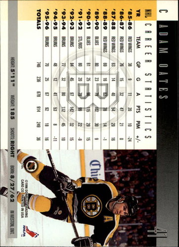 1996-97 Donruss Playerkarte Adam Oates – Boston Bruins