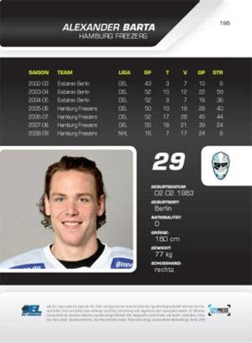 2009-10 Playercards DEL #196 Alexander Barta Hamburg Freezers