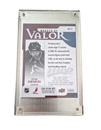 Upper Deck MVP 2008/2009 Peter Forsberg Marked by Valor im Schraubhalter