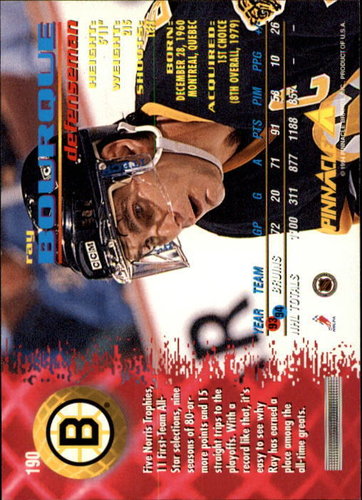 1994-95 Pinnacle #190 Ray Bourque