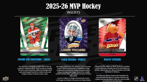 2025-26 Upper Deck NHL MVP Hobby Box – Eishockey Sammelkarten