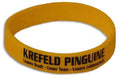 Krefeld Pinguine Gummiarmband in Gelb und Schwarz mit aufgedrucktem Spruch Unsere Stadt -Unser Team-Unsere Leidenschaft
