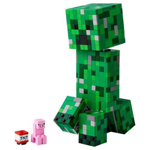 LEGO Minecraft 21276 Der Creeper Bausatz Actionfigur - Zusammengebautes Set mit der großen grünen Creeper Figur, einem kleinen Creeper und einem roten TNT Block