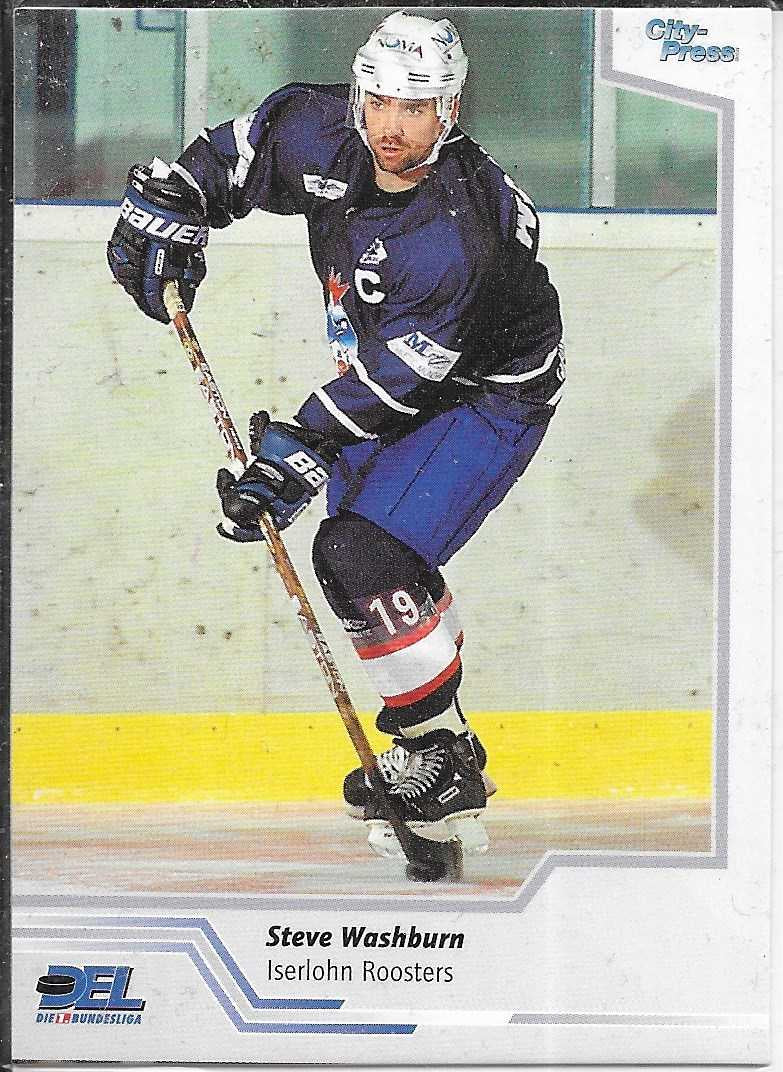 Playerkarte Steve Washburn #168 Iserlohn Roosters 2002/2003