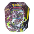 Pokémon Sammelkarten-Tin-Box mit Mega-Darkrai EX (280 KP) in der ungeöffneten Originalverpackung (OVP). Die Metallbox zeigt ein dynamisches Artwork von Darkrai.