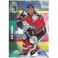 Eishockey-Sammelkarte der Saison 1999/2000 Powerplay #150 mit einem Porträtfoto von Leo Gudas im rot-weißen Trikot der Augsburger Panther