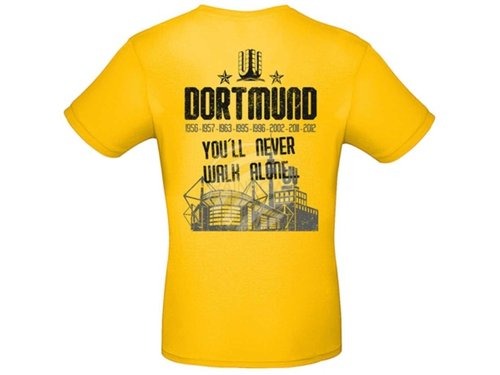 T-Shirt Dortmund Schriftzug  Größe L"You'll never walk alone"