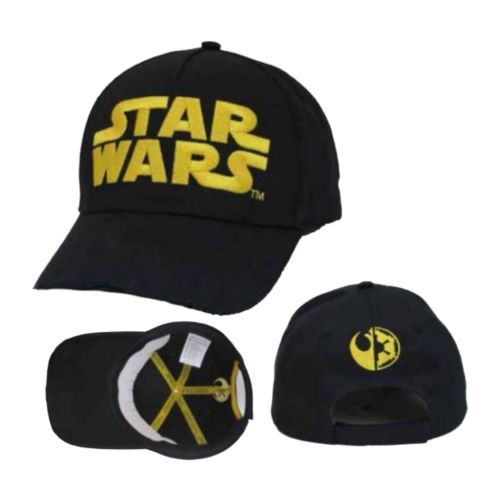 Offizielle schwarze Star Wars Snapback Cap mit gelb gesticktem Logo