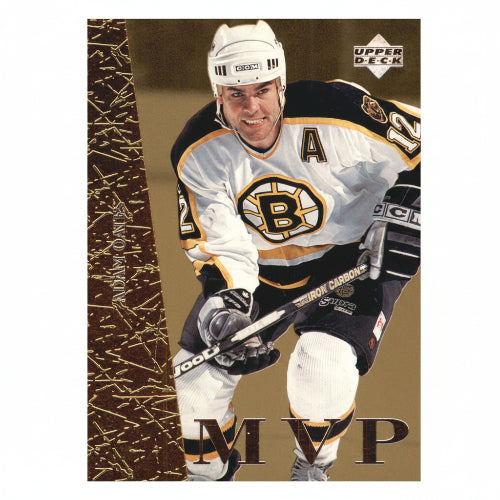Vorderseite der Upper Deck NHL MVP Sammelkarte von Adam Oates Boston Bruins