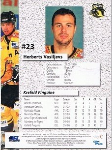 Playerkarte 2006/2007 Herbert Vasiljevs Krefeld Pinguine
