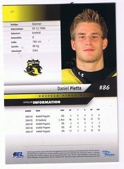 DEL Playerkarte Daniel Pietta