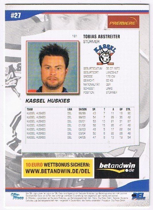 DEL 2005/06 T. Abstreiter Kassel Huskies