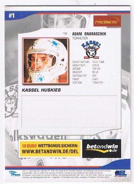 DEL 2005/06 Adam Ondraschek  Kassel Huskies
