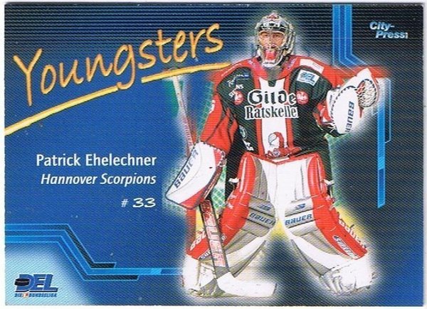 Playerkarte Patrick Ehelechner Youngst.Hannover Scorpions