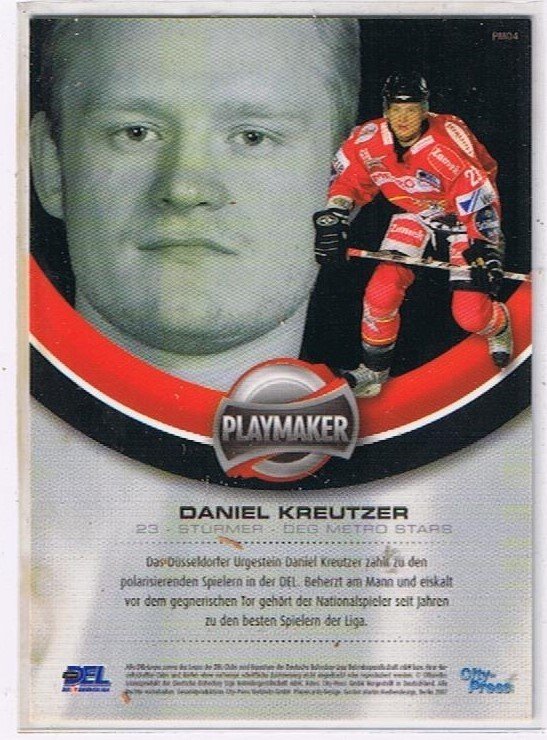 DEL Playerkarte Daniel Kreutzer Düsseldorfer EG