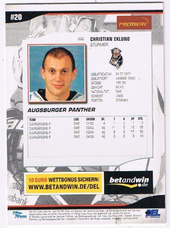 DEL 2005/06 Christian Eklund Augsburger Panther