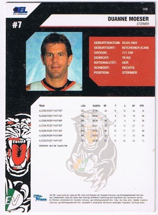 DEL 2004/2005 Duanne Moeser Augsburger Panther