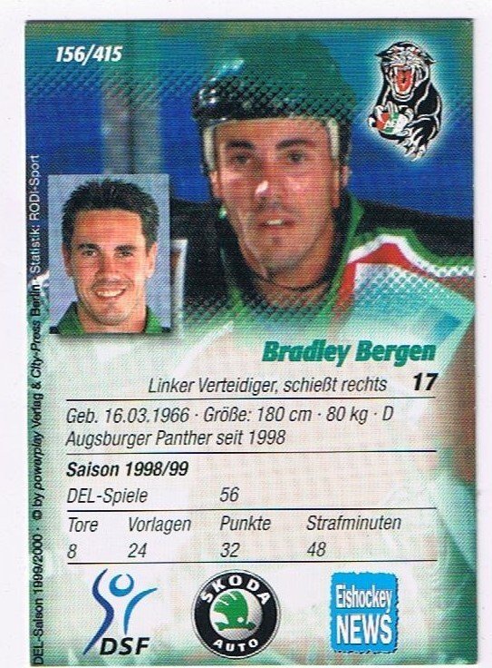 DEL 1999/00 Bradley Bergen  Augsburger Panther