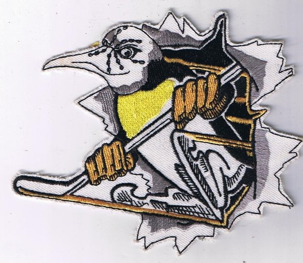 Aufnäher Pinguin mit Eishockeyschläger