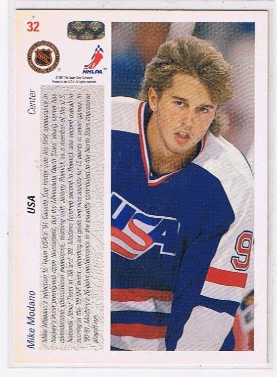 1991/1992 Upper Deck #32 Mike Modano Team USA