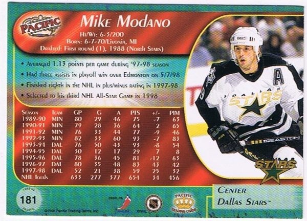 1998/1999 Paciffic Mike Modano Dallas Stars