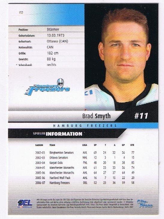 DEL 2007/2008 Brad Smyth Hamburg Freezers